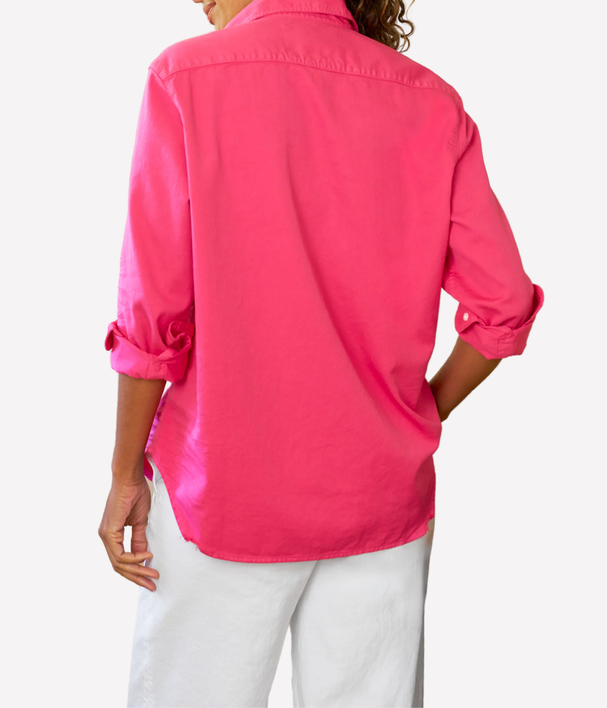 Eileen Relaxed Button Up Shirt in Bright Pink