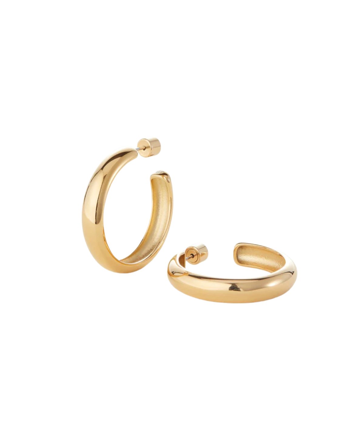 Large Staple Hoops IN GOLD