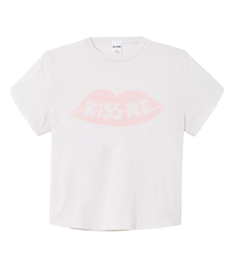 50s Boxy Tee Kiss Me In Vintage White