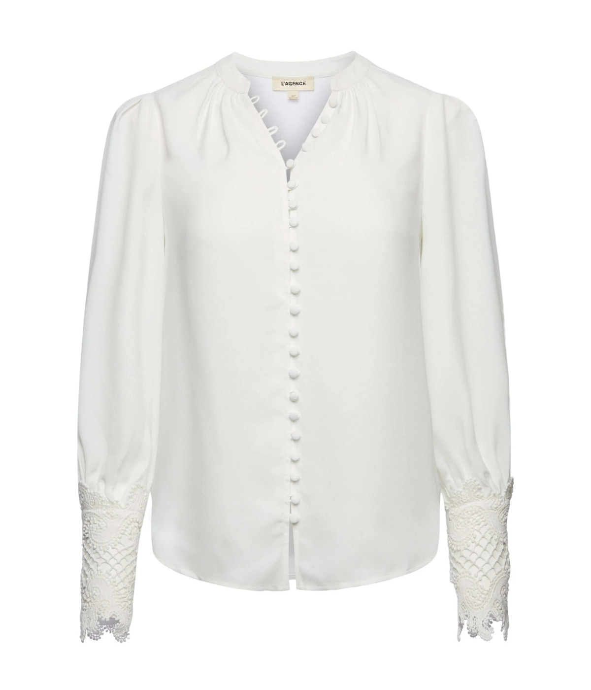 Ava Lace Cuff Blouse in IVORY