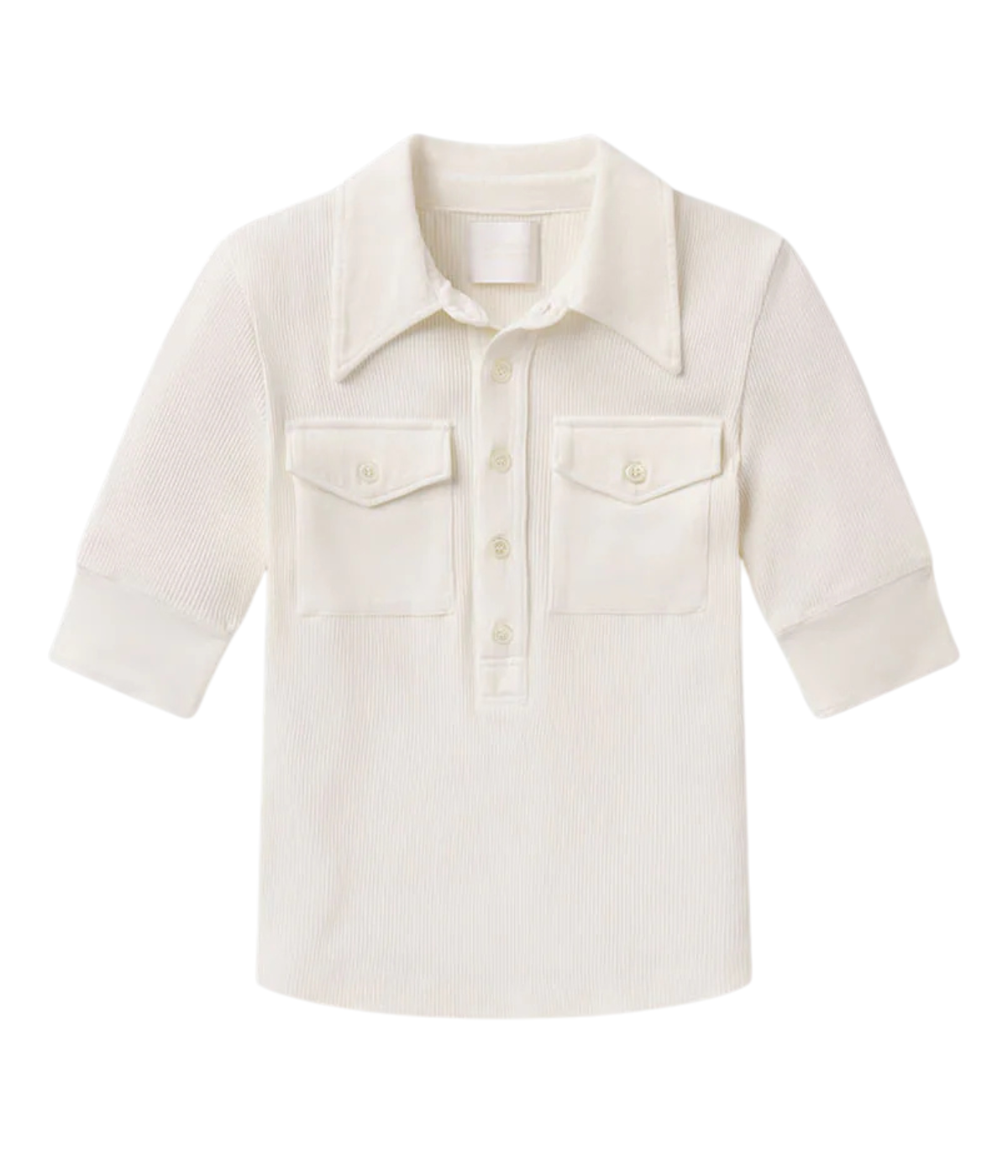 Amina Polo Henley in White
