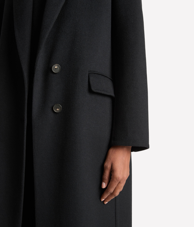 Single Breasted Classic Coat in Black