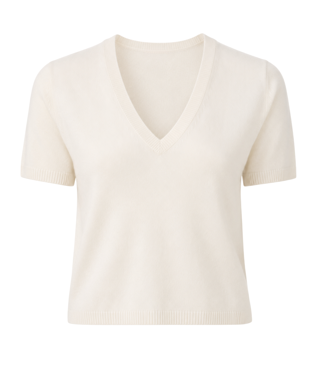 Kadri Cashmere Vneck Tee In Ivory