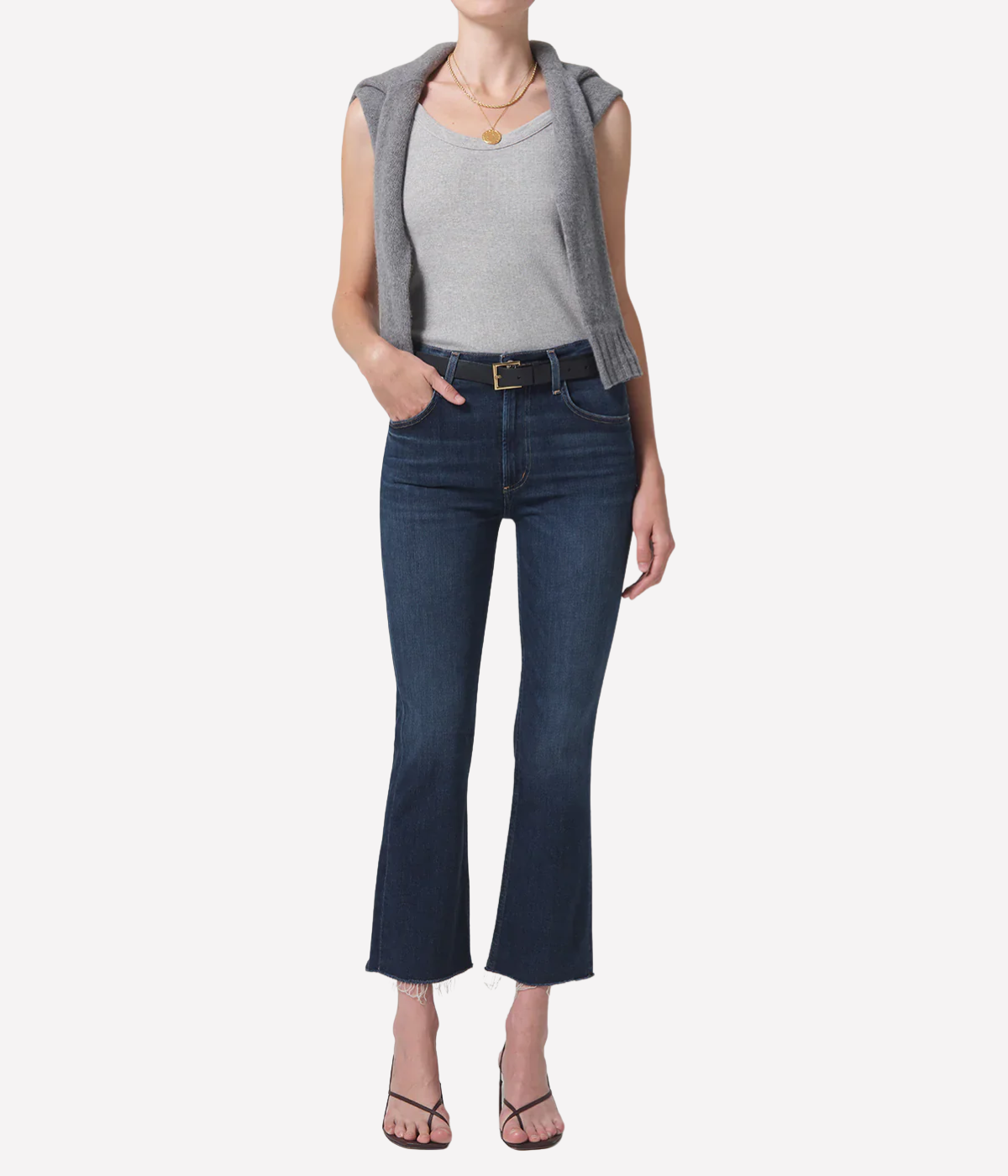 Isola Cropped Boot Jean in Baltic