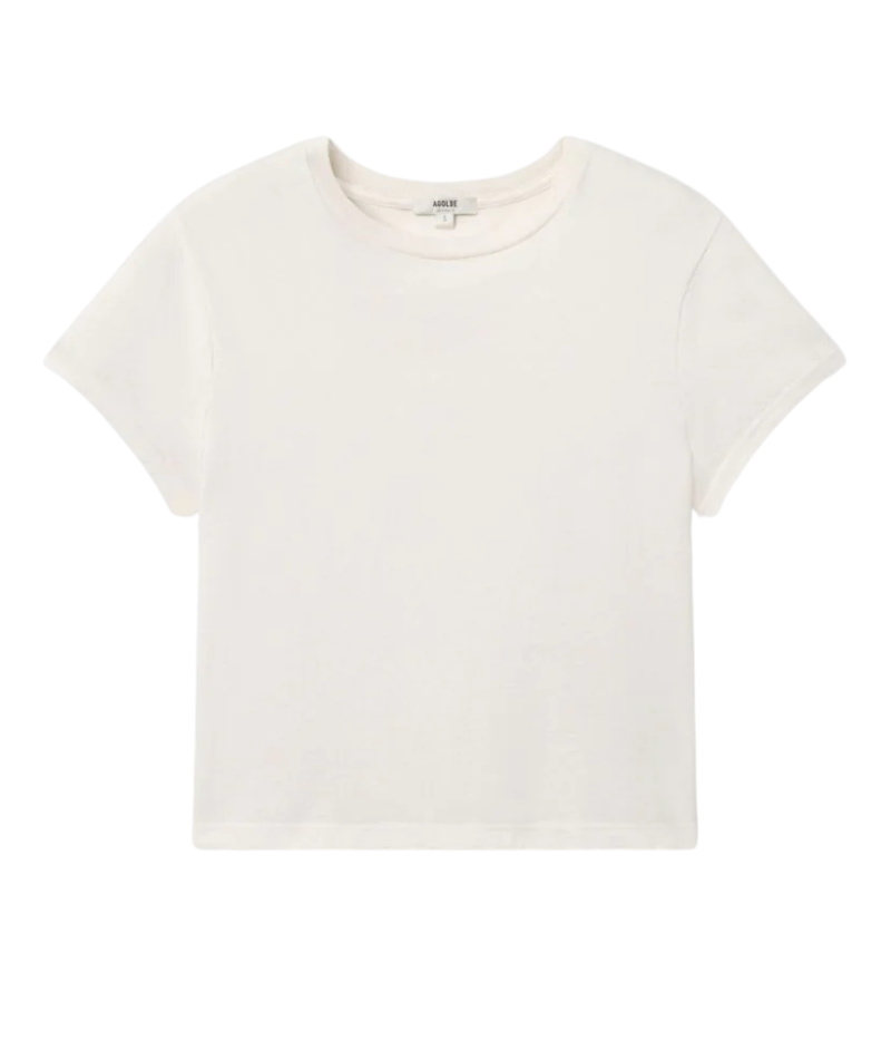 Adine Shrunken Tee Tshirt in White Ash