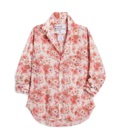 Eileen Woven Button Up Shirt in Neon Muted Florals