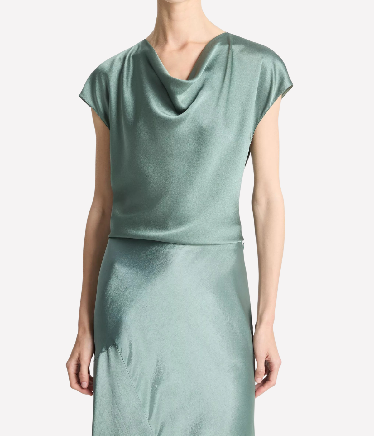 Cowl Neck Blouse In Deep Patina