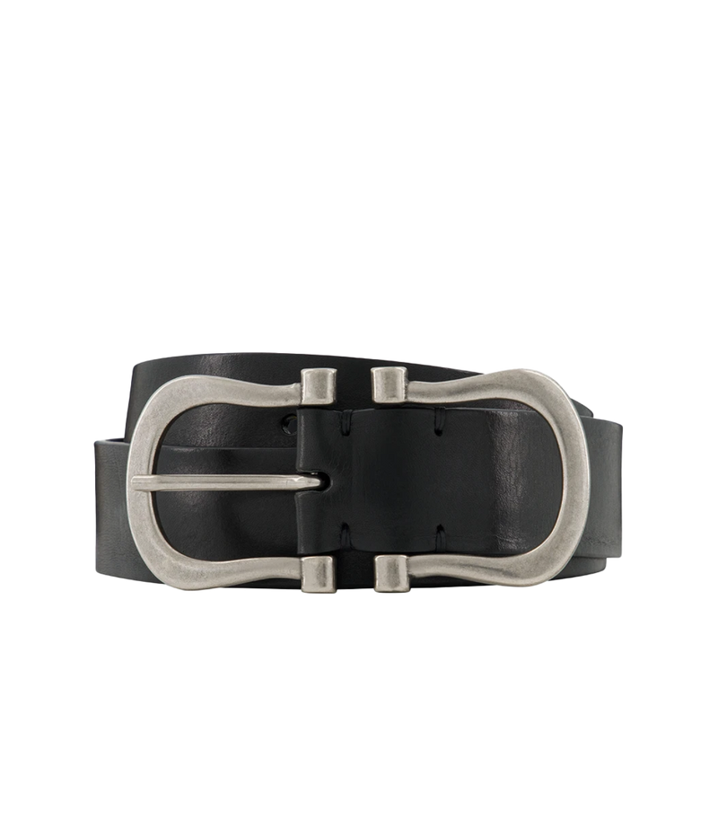 Silver Nicky X Belt in Black