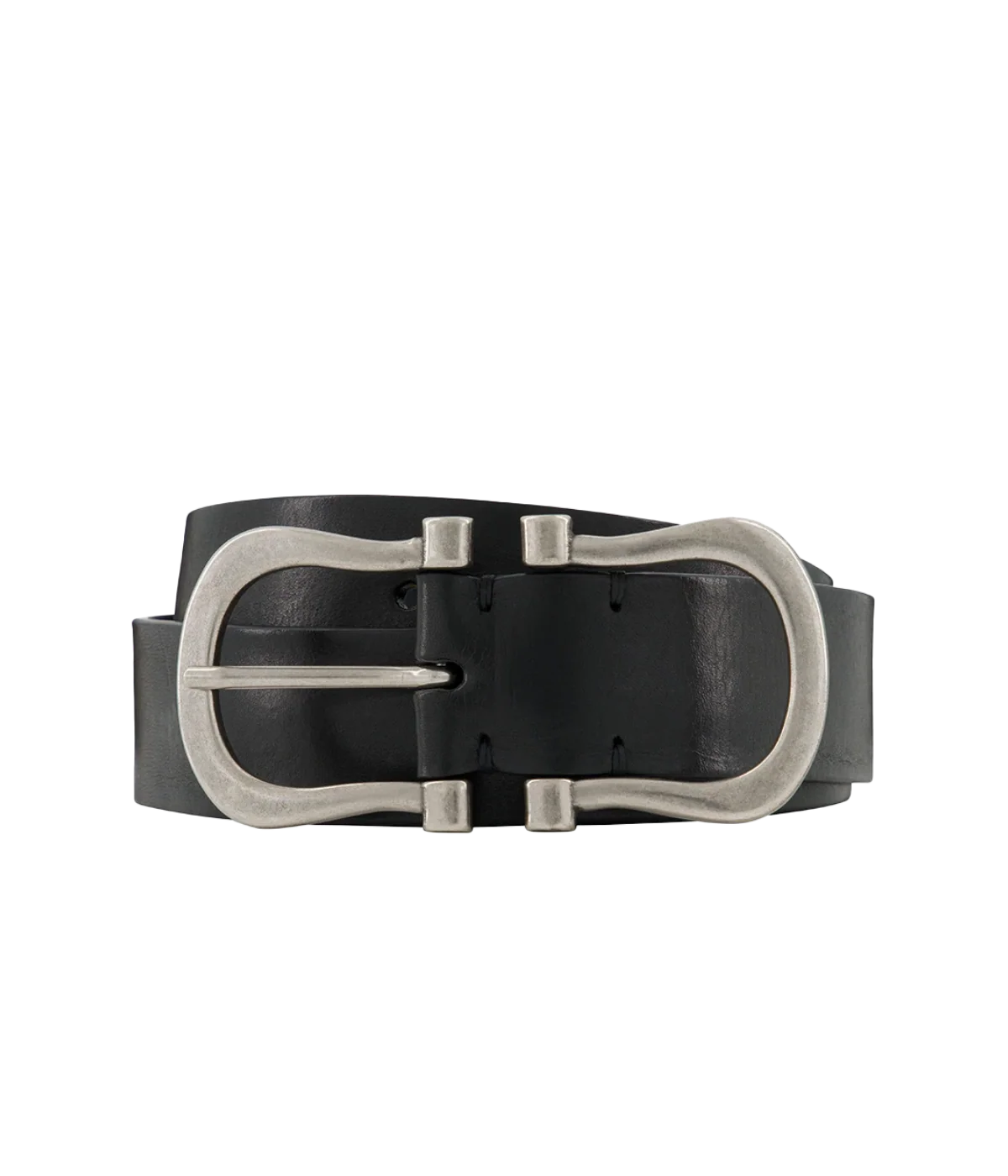 Silver Nicky X Belt in Black
