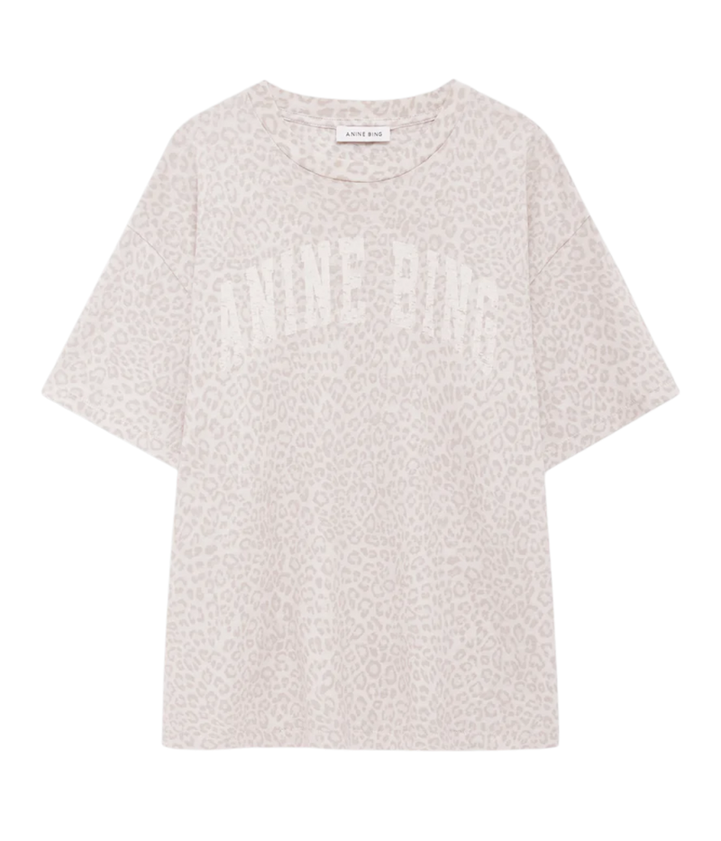 Cade Tee in Washed White Leopard