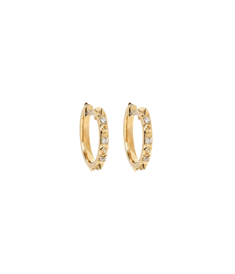 Micro Guiding Light Hoop Earrings in White Diamond