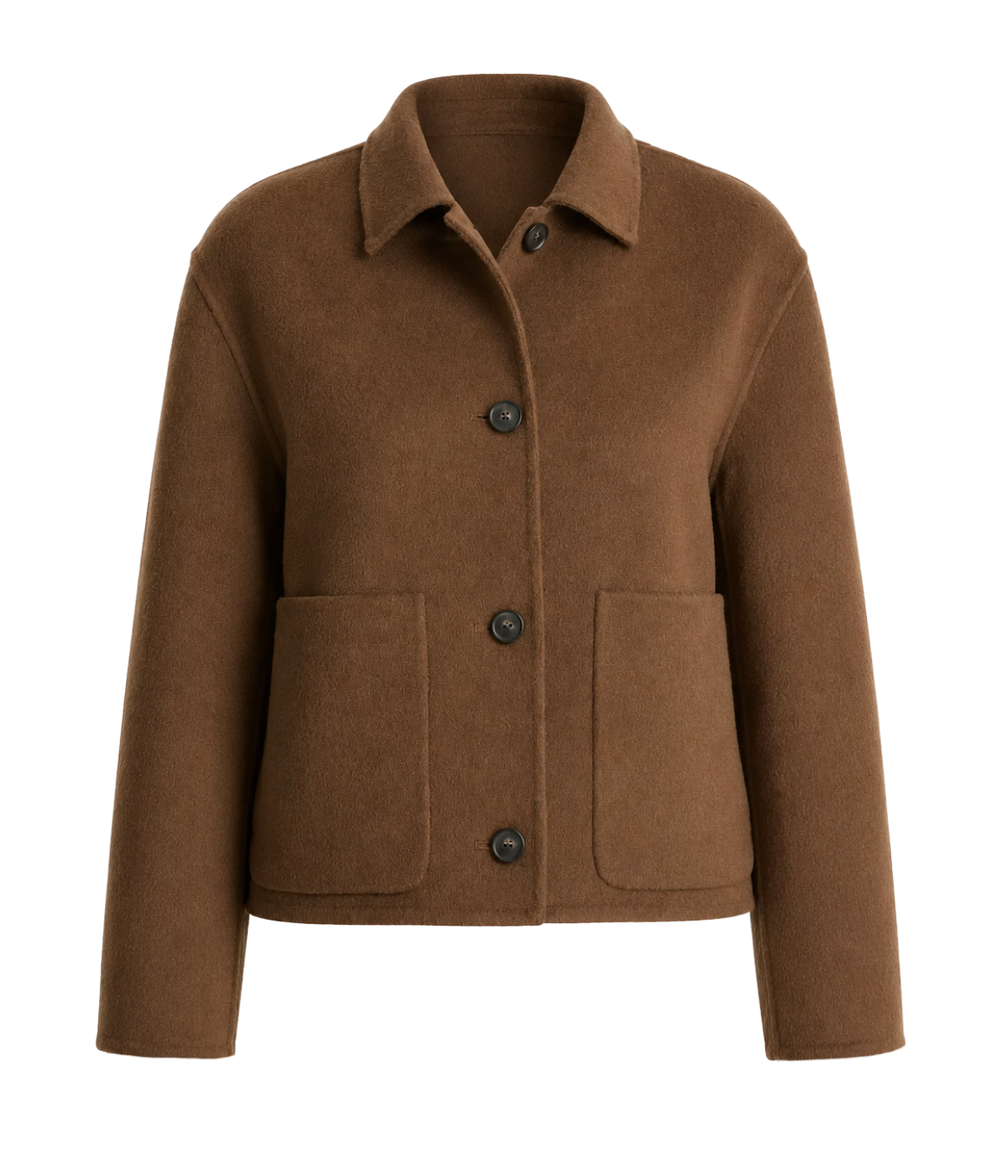 Cashmere Wool Short Jacket in Hazelnut