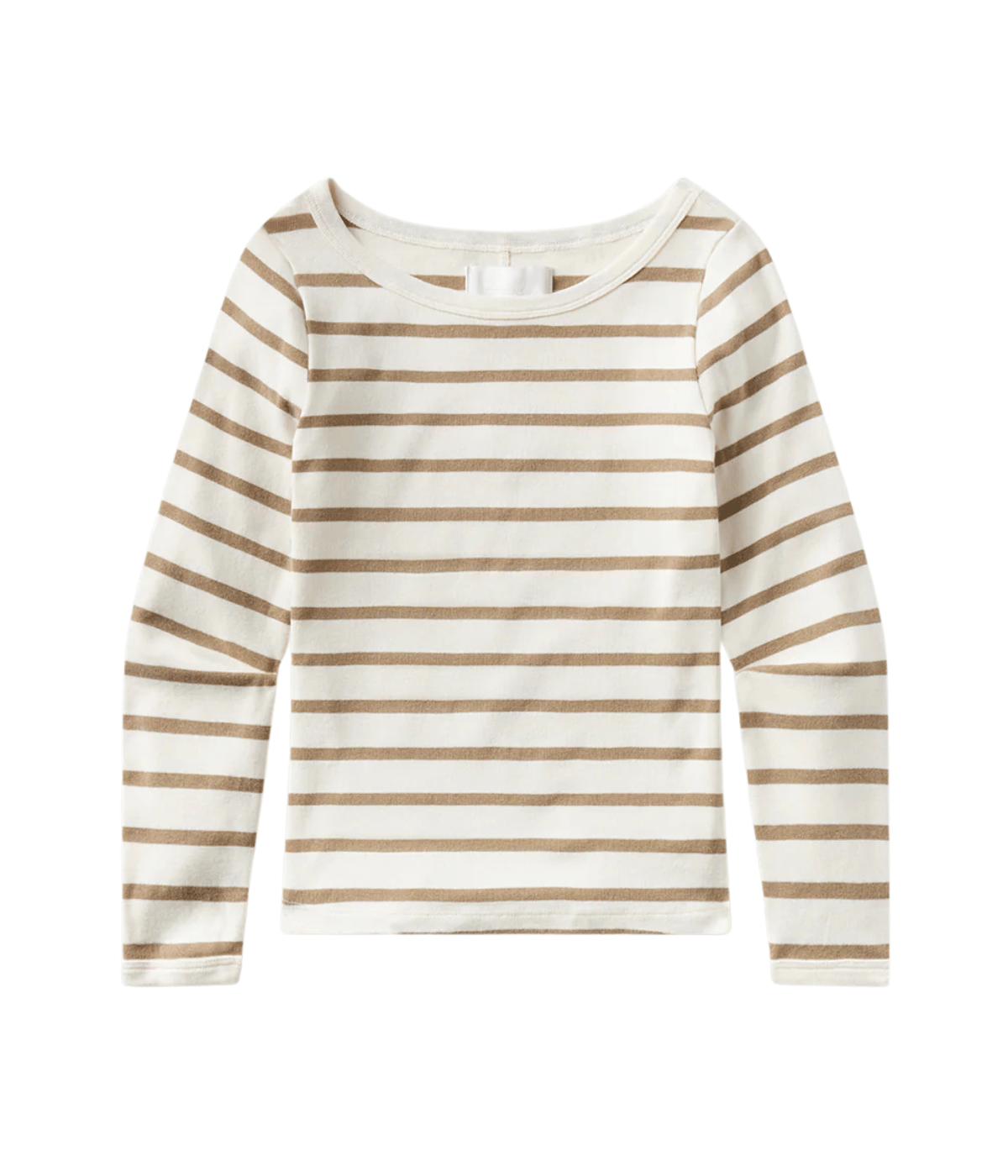 Boat Neck Slim Tee in Ginger Stripe