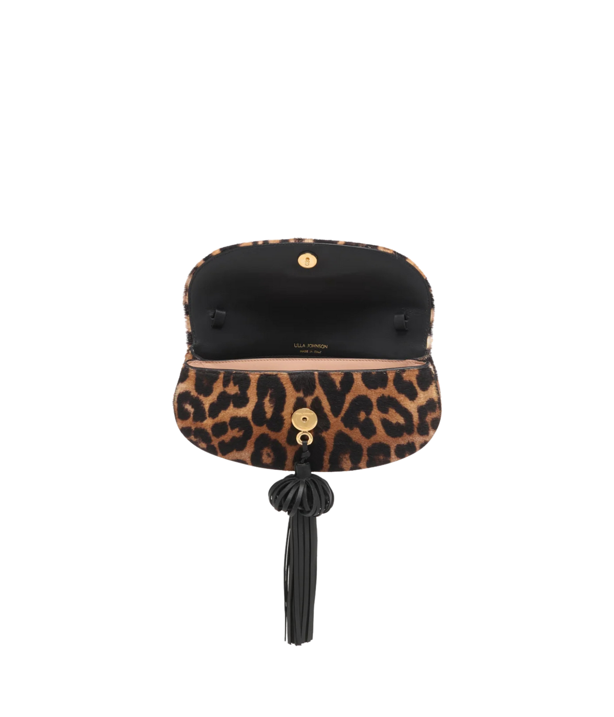 Paloma Flap Tassel Bag In Leopard - open shot