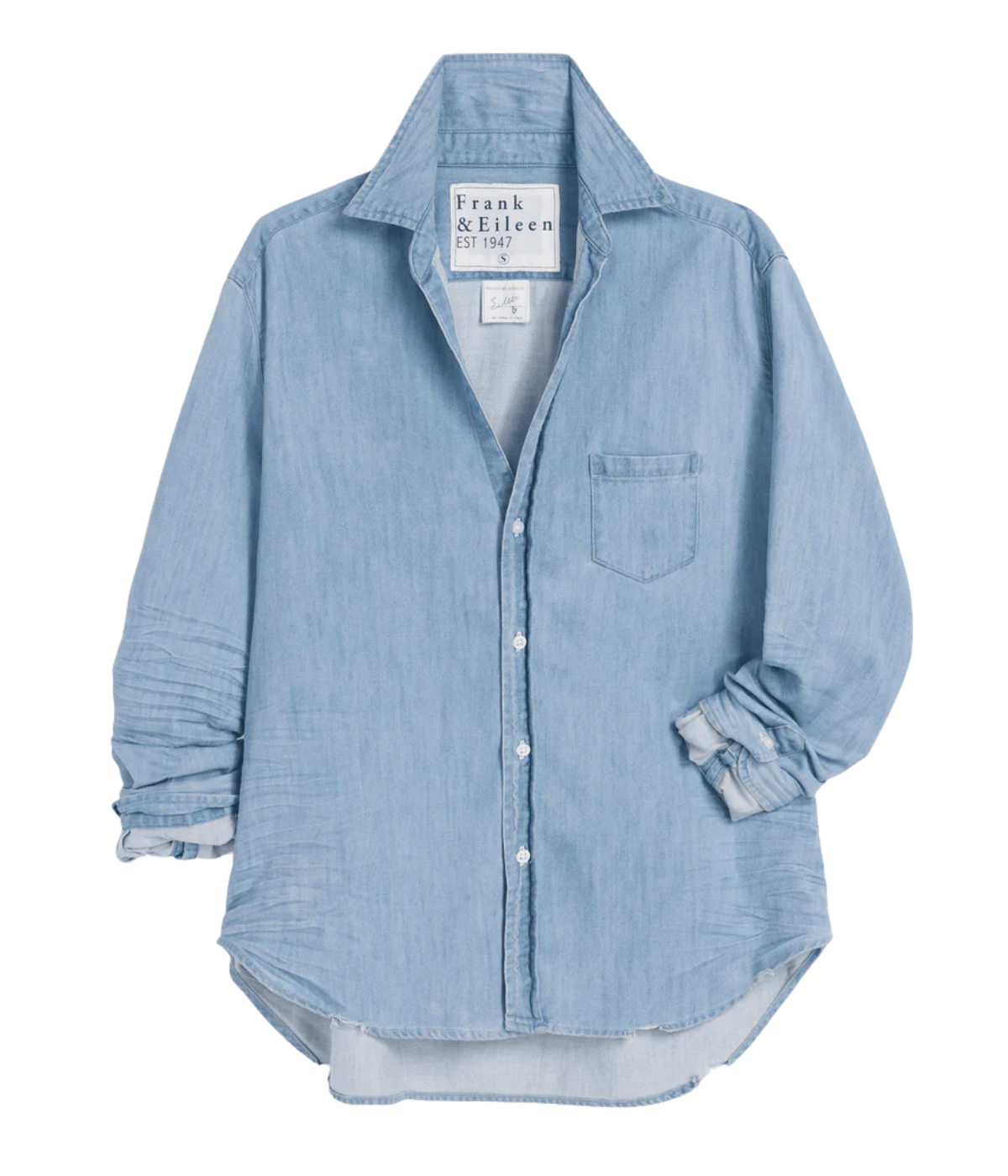 Eileen Relaxed Button Up Shirt in Classic Blue