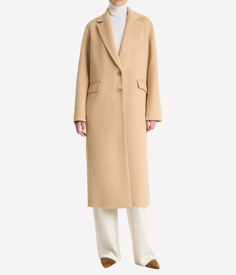 Single Breasted Classic Coat in Camel