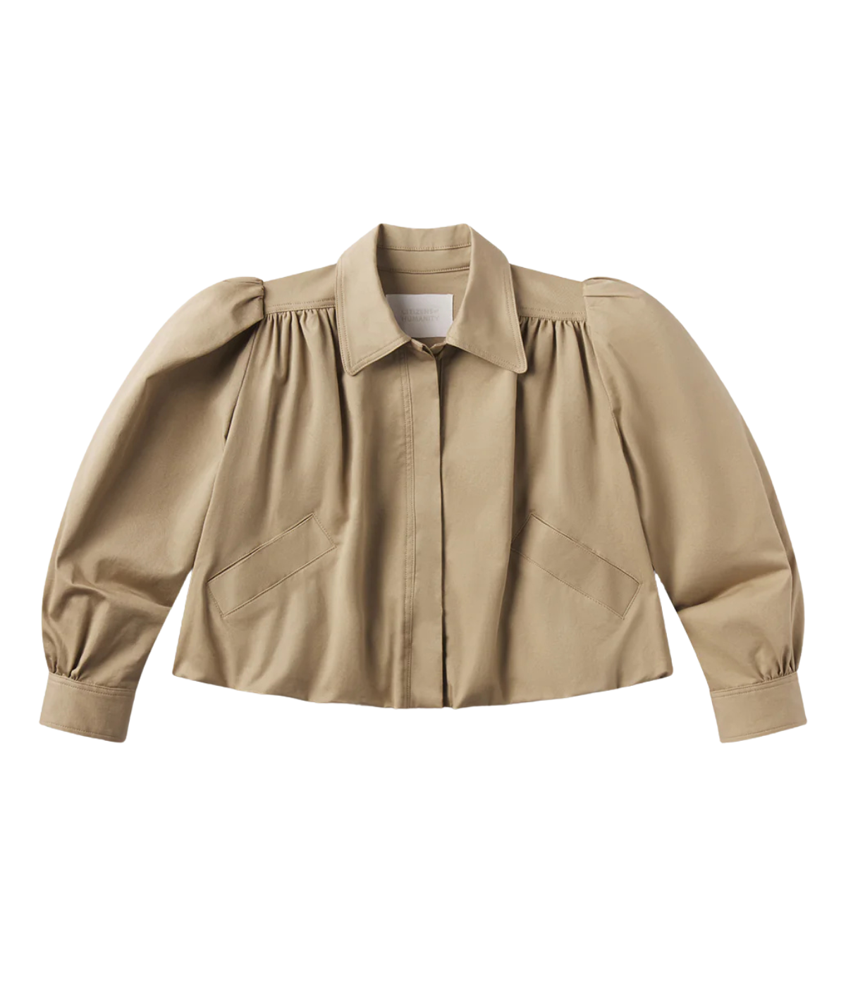 Everly Shirred Crop Jacket In Catalina