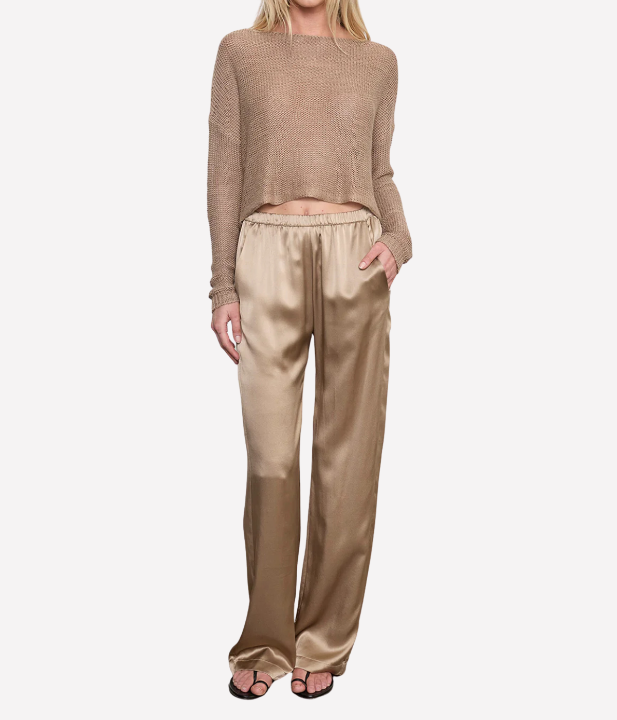 Linen Open Bateau Top in Flax