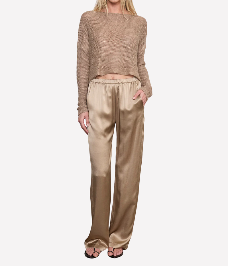 Linen Open Bateau Top in Flax