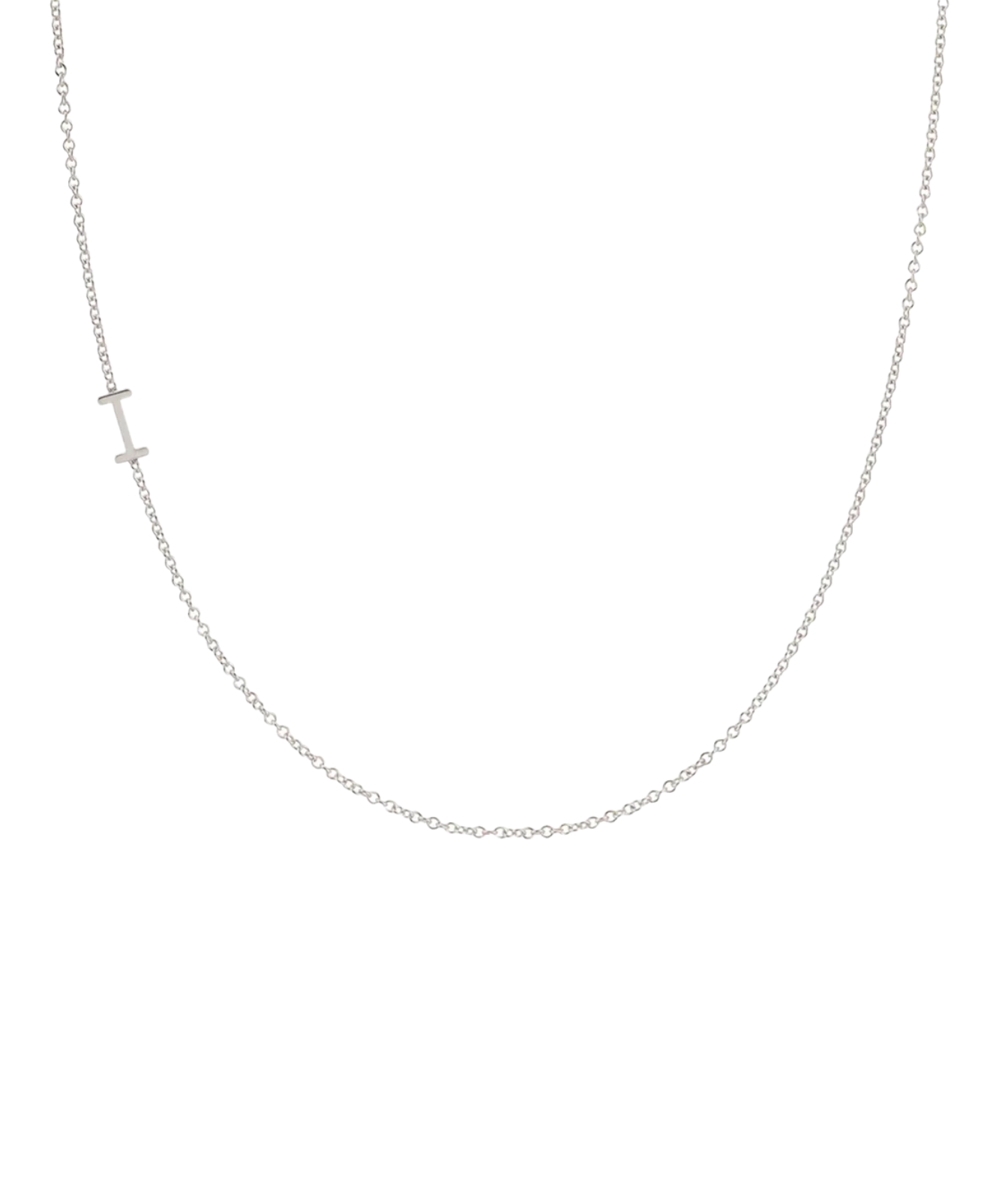 Initial Necklace In White Gold
