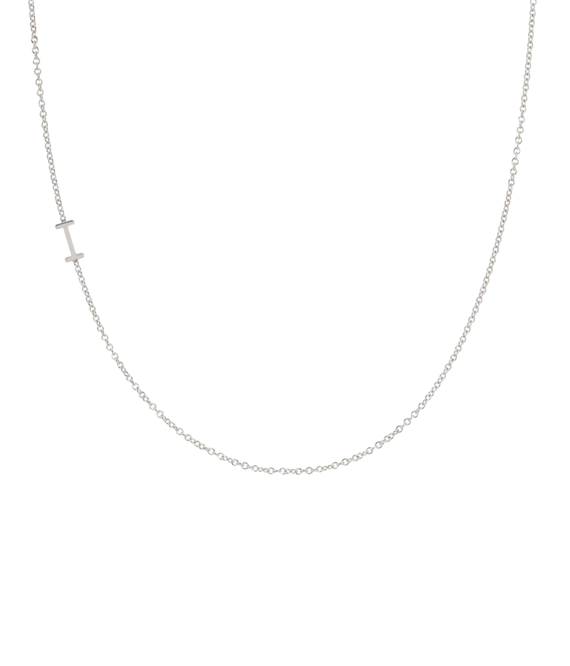Initial Necklace In White Gold