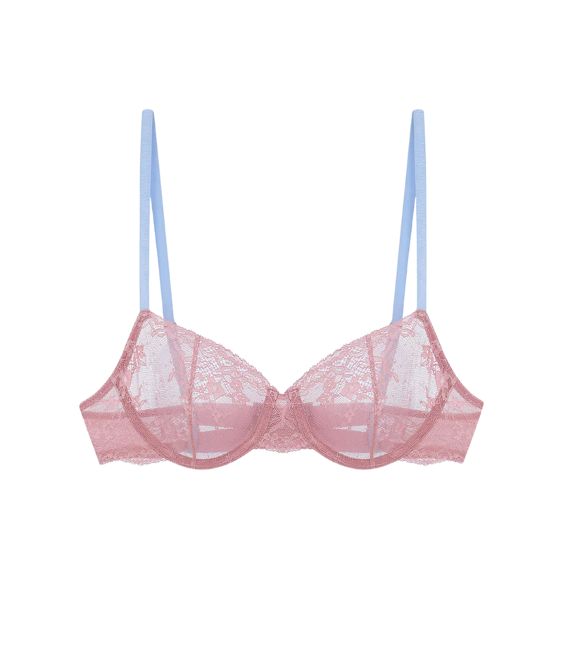 Astra Floral Lace Underwire Bra in Dusty Rose