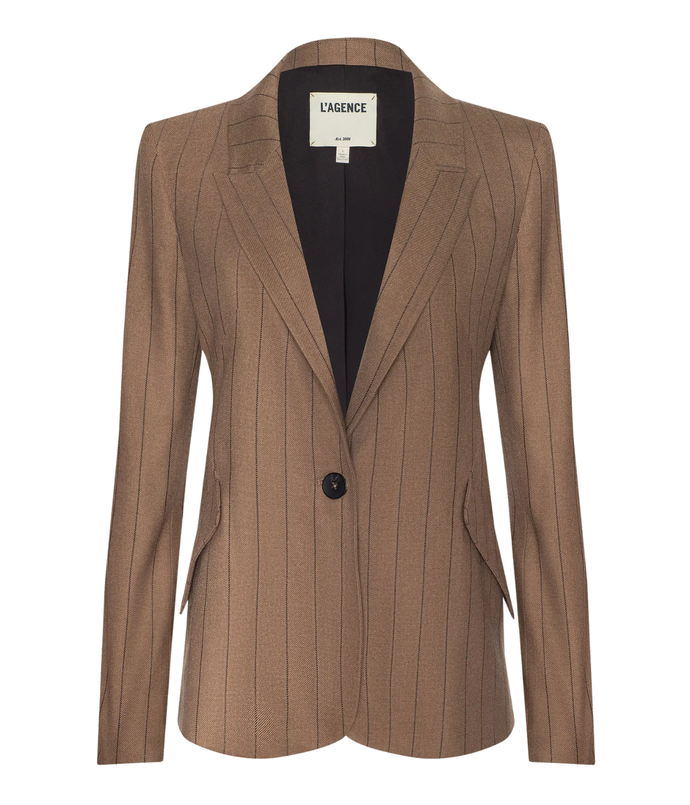 Chamberlain Blazer In Mocha Tan Brown Pinstripe