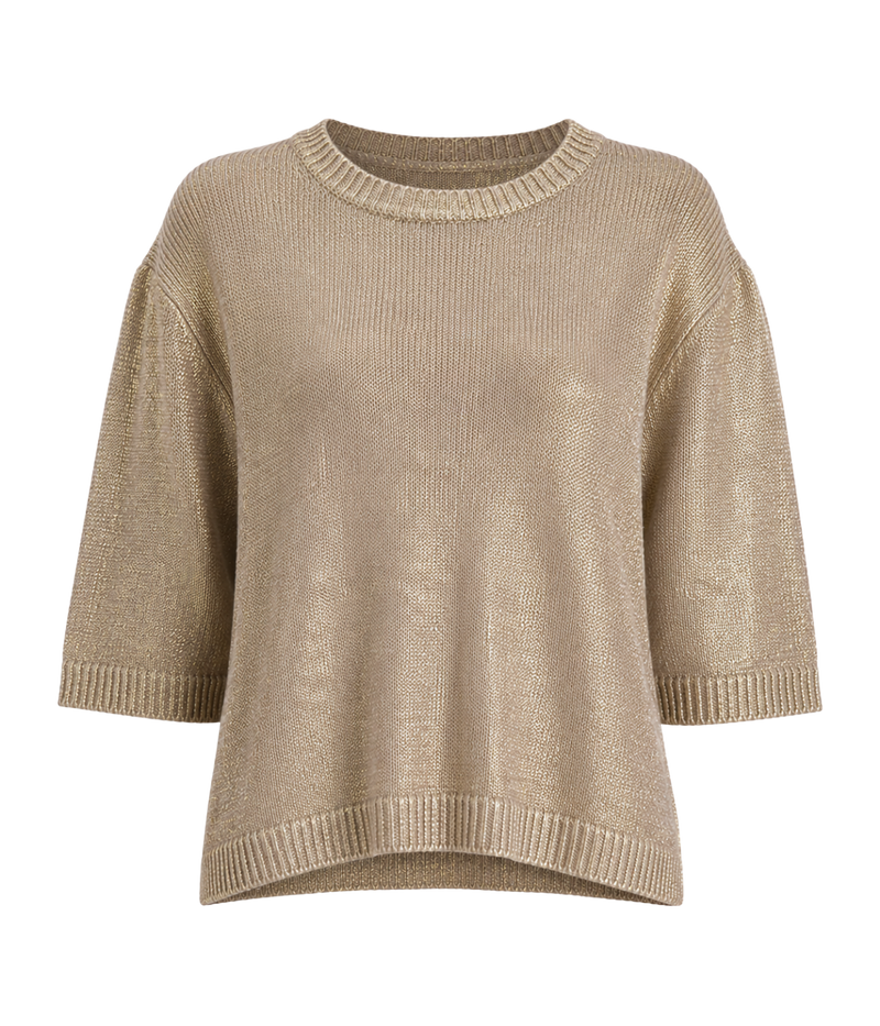 Short Sleeve Maglia in Noce Moscata Lamination