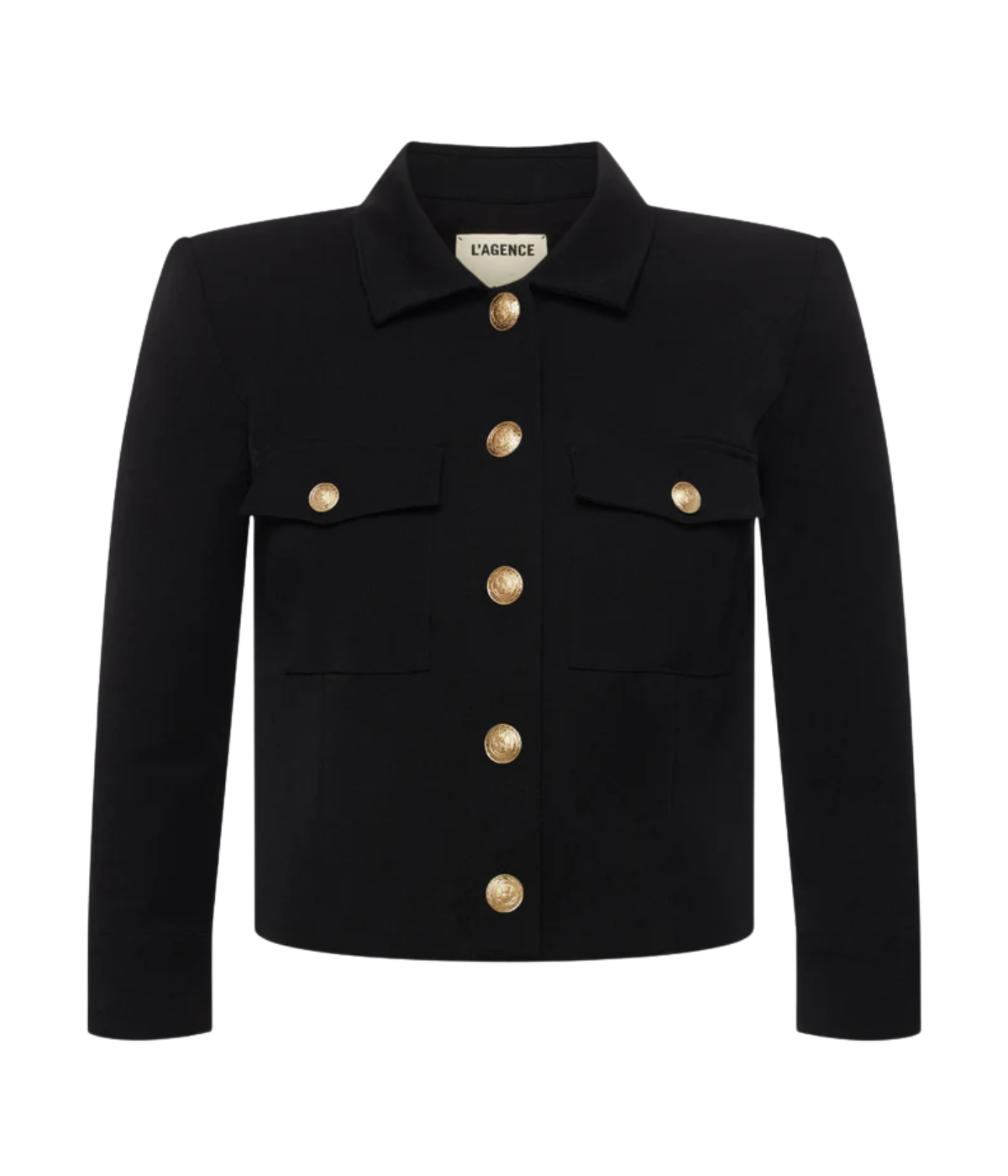 Kumi Cropped Fitted Jacket in Black