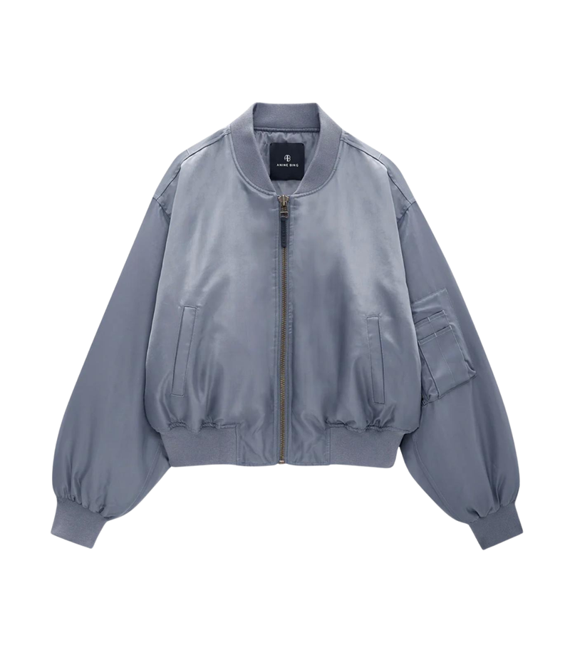 Cropped Leon Bomber In Dark Grey