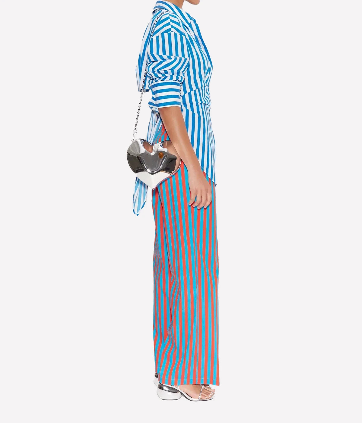 Loch Striped Poplin Button Up in Blue Stripe