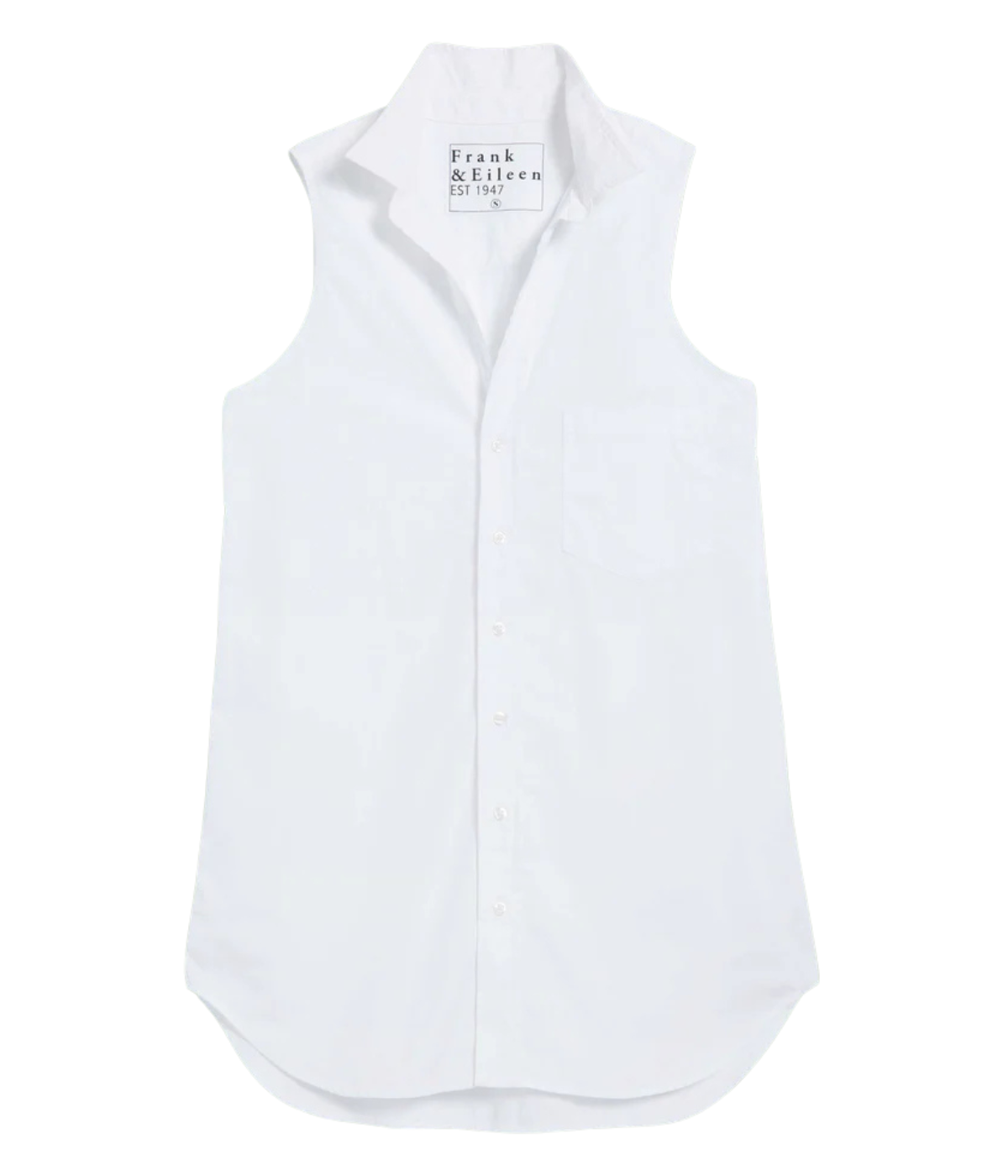 Finley Sleeveless Button Up In White