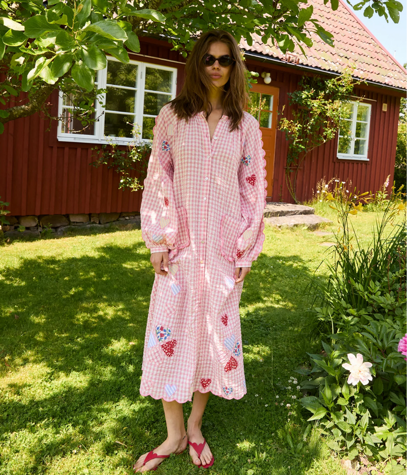 Kamal Dress In Pink Checks