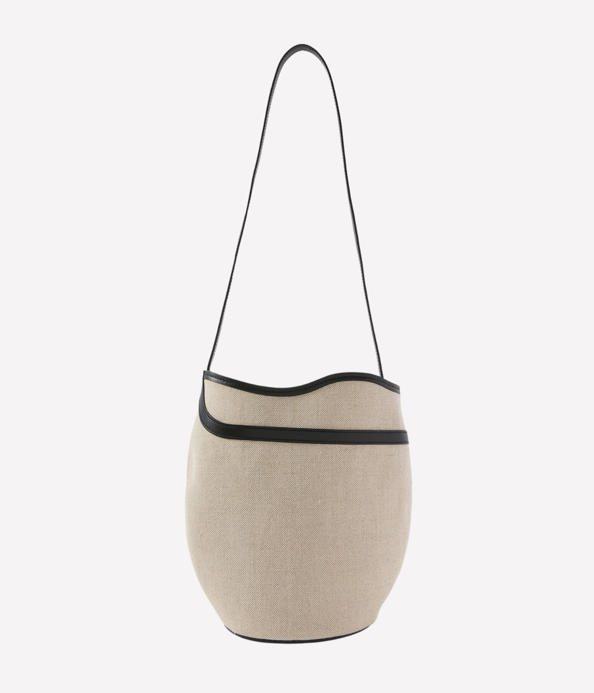 Small Belted Bucket Bag in natural black
