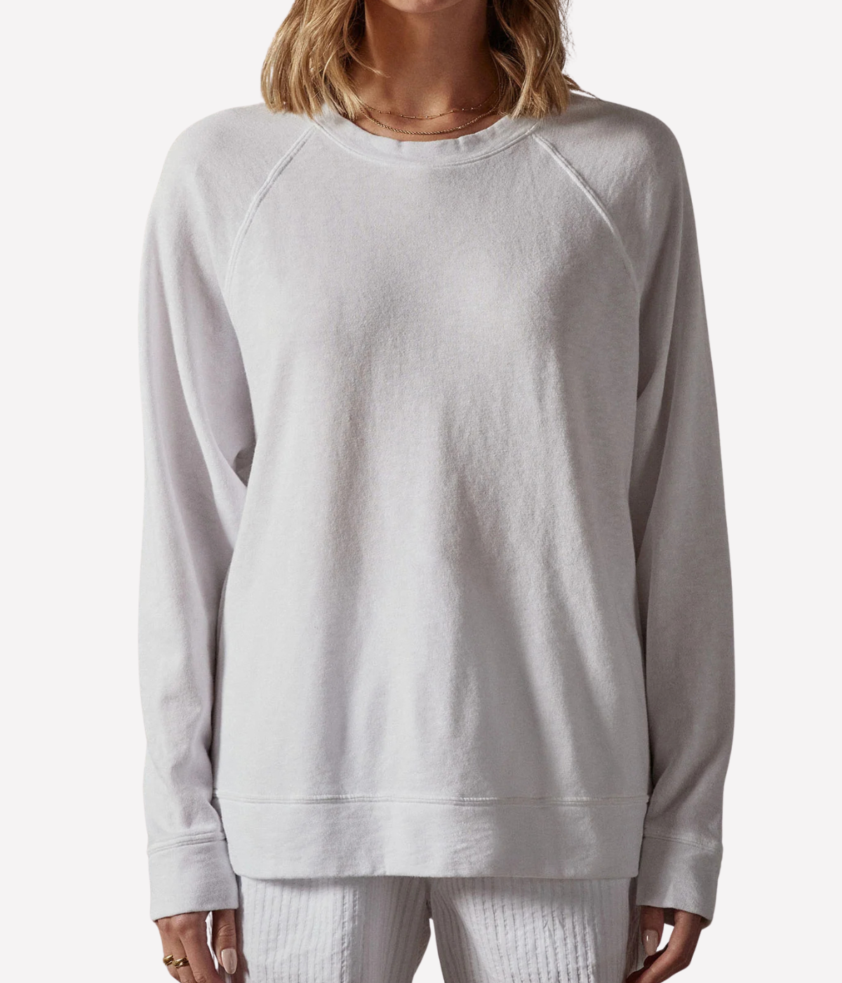 French Terry Relaxed Sweatshirt in WHITE