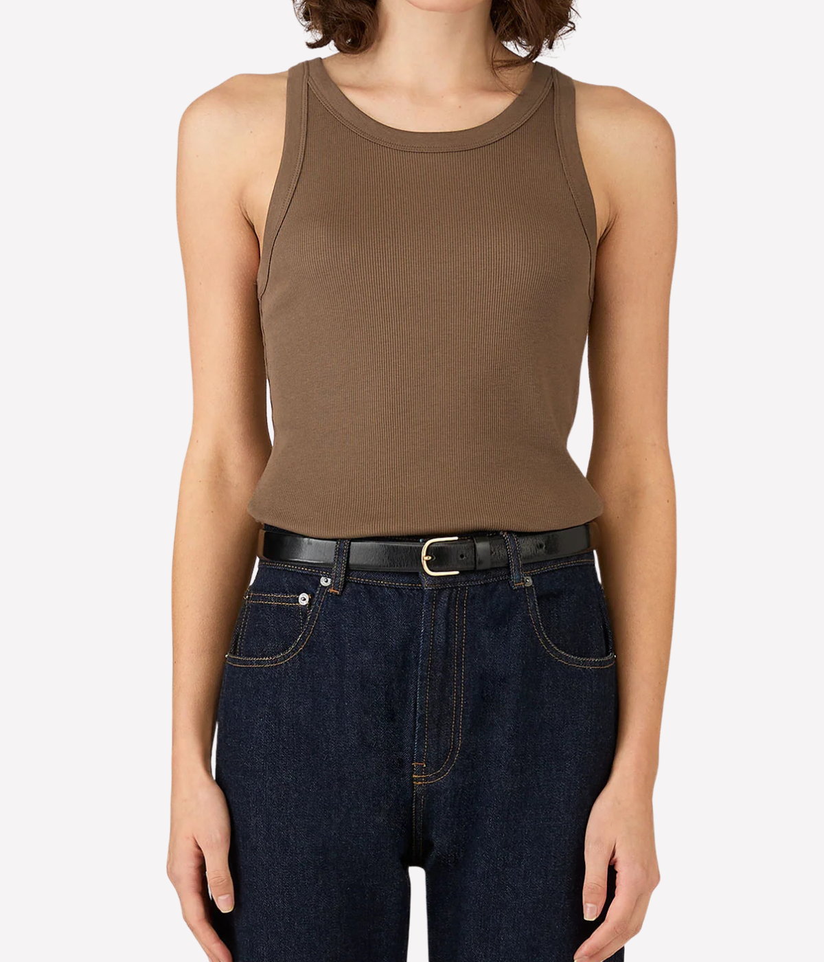 Rib Vest in Dark Cedar