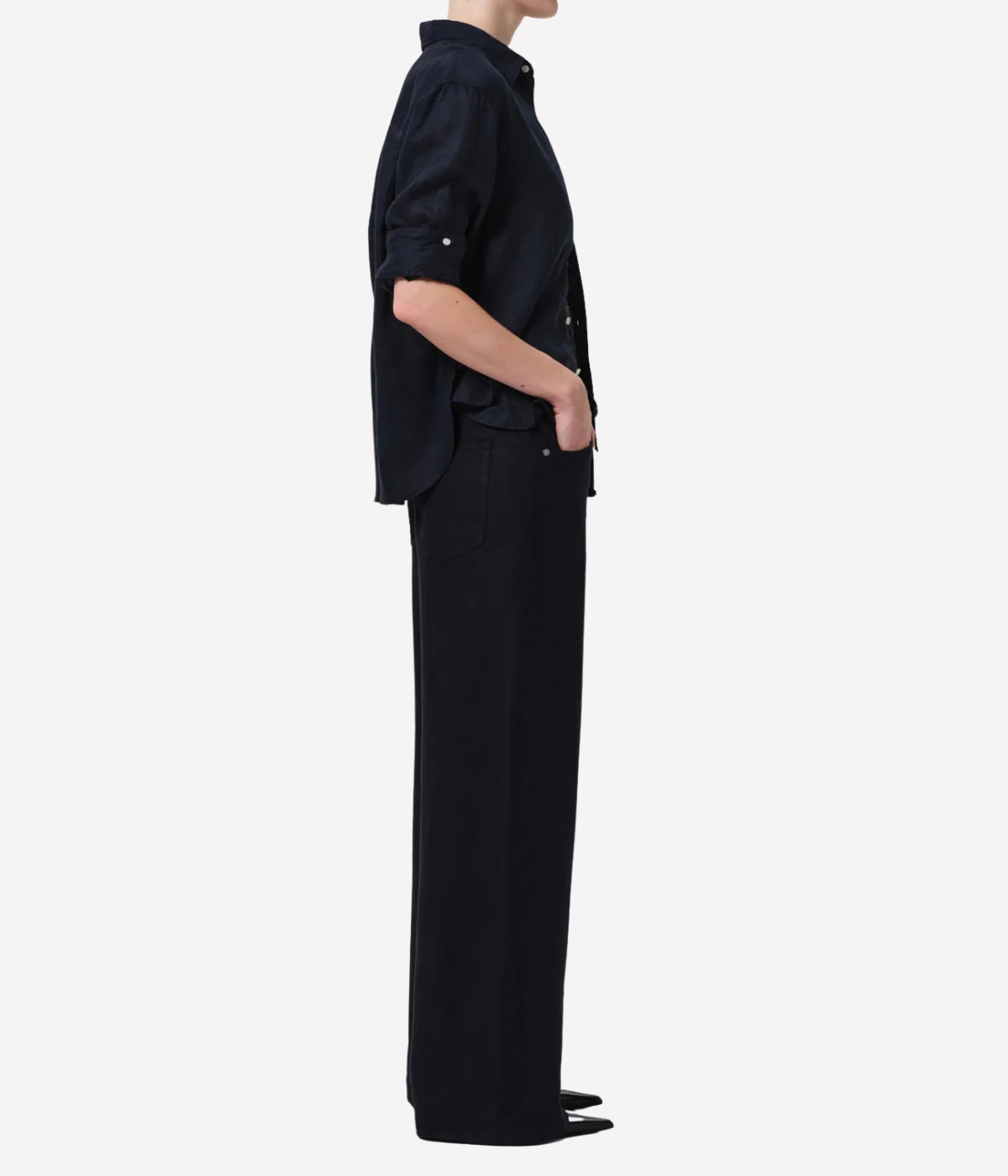 Brynn Drawstring Trouser In True Navy