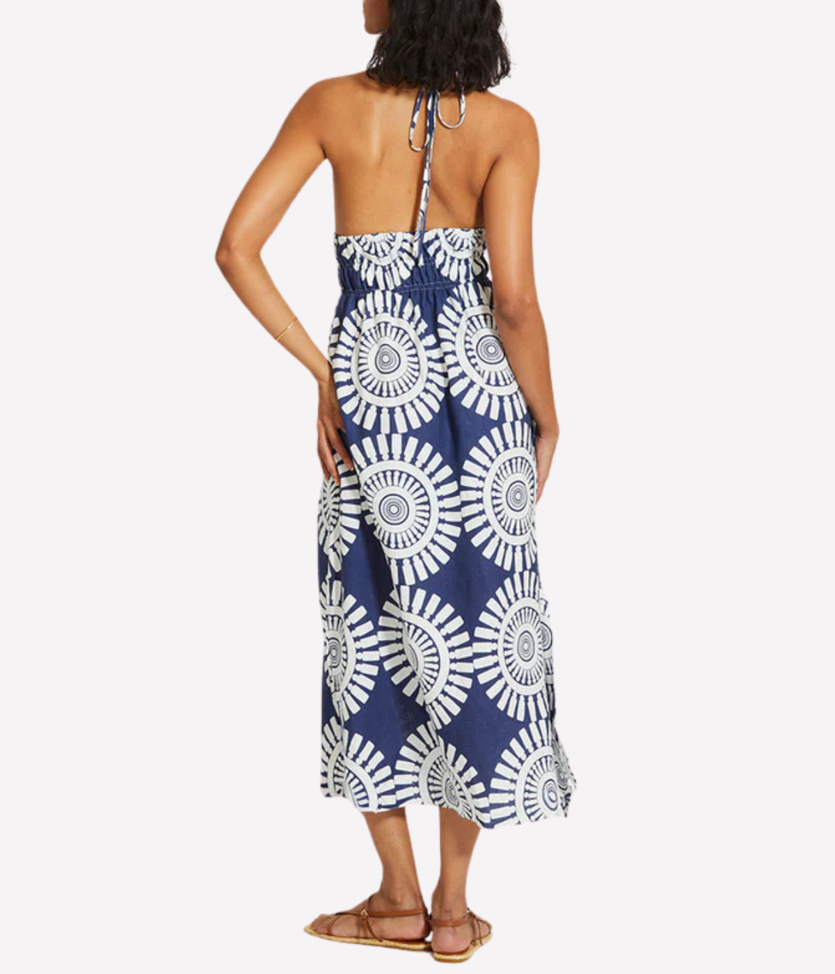 Gete Triangle Dress in Zeina Navy