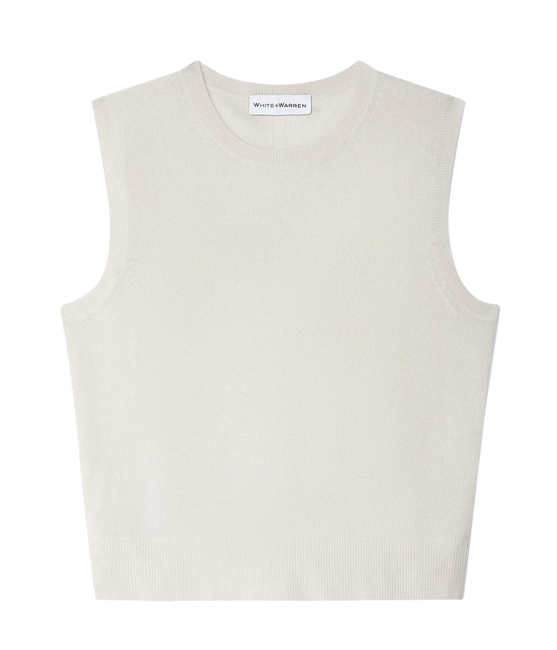 Cashmere Shell Tank in Soft White