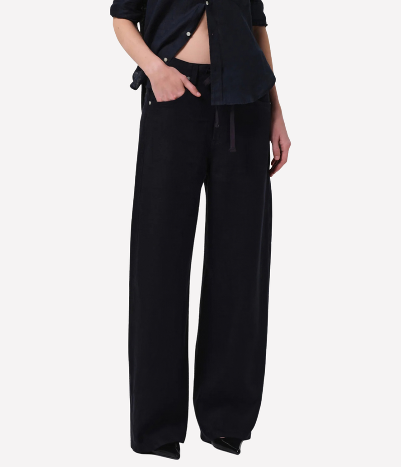 Brynn Drawstring Trouser In True Navy