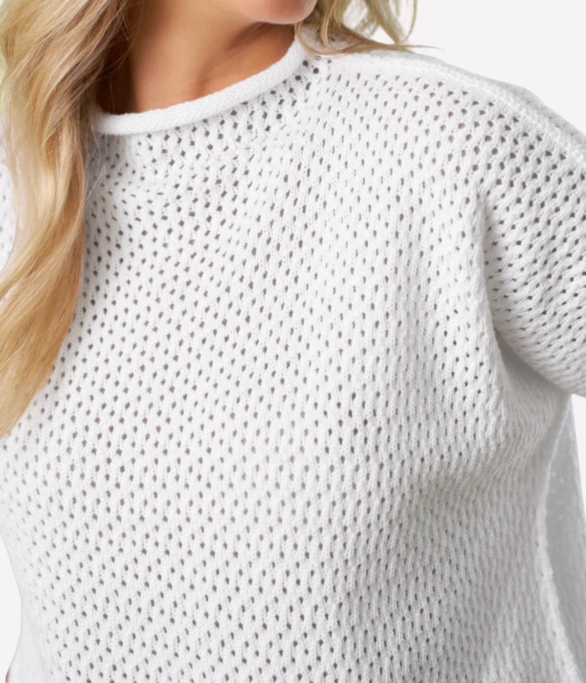 Monterey Pointelle Sweater In White