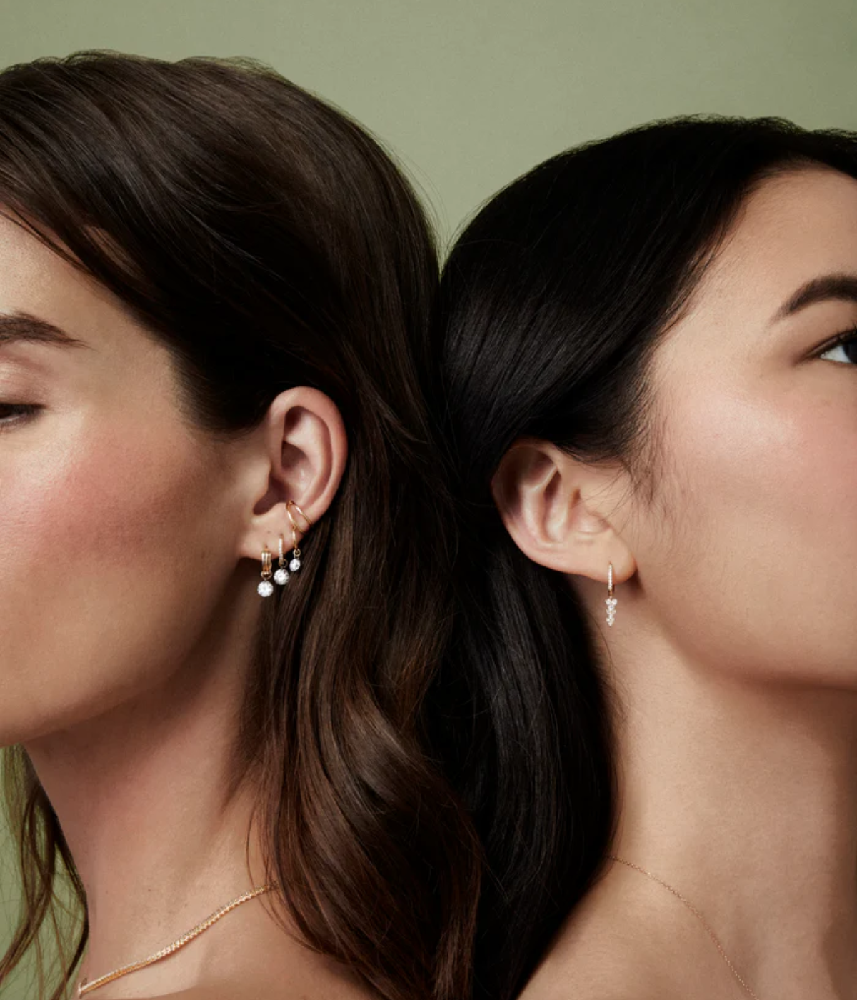 Large Pierced Diamond Huggie