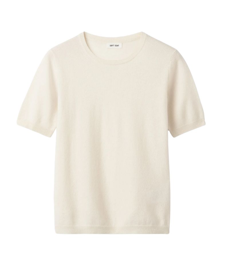 Short Sleeve Crewneck In Feather White
