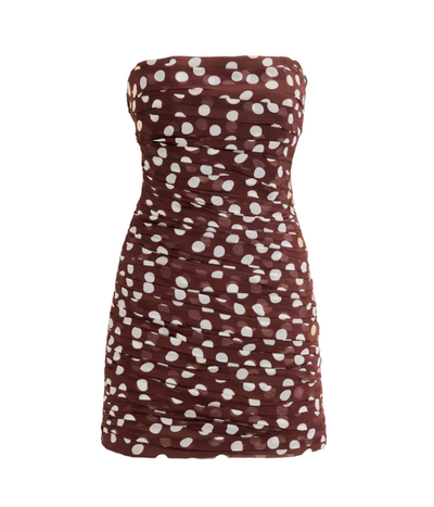 New Ambra Dress in Brown White