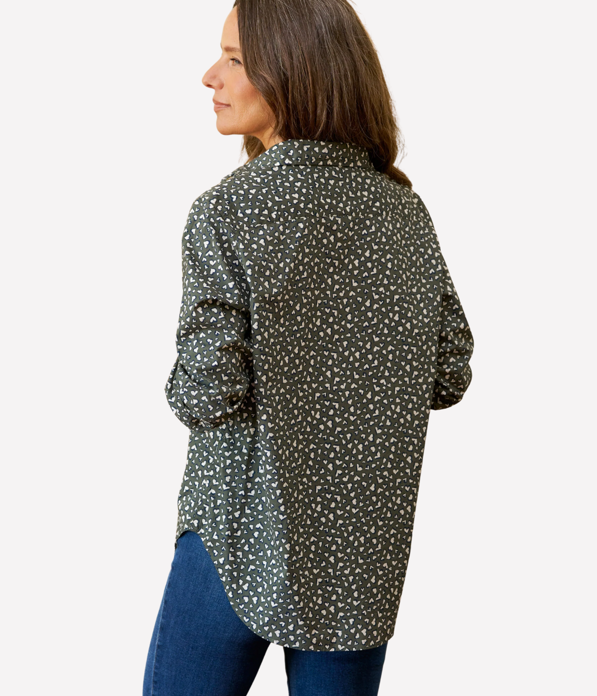 Eileen Woven Button Up in Green Messy Hearts