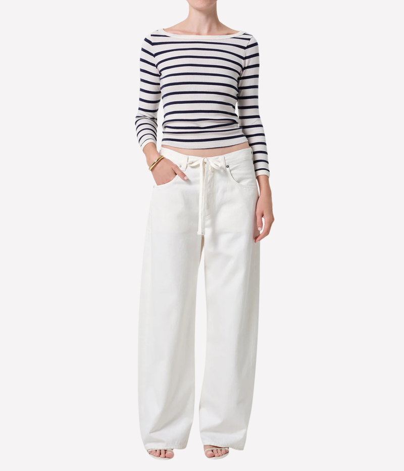 Brynn Drawstring Trouser Denim Jean In Pashmina
