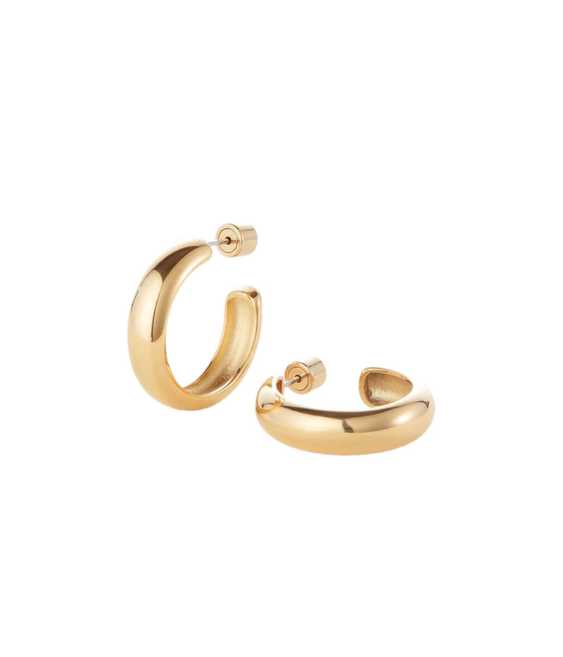 Medium Staple Hoops IN GOLD