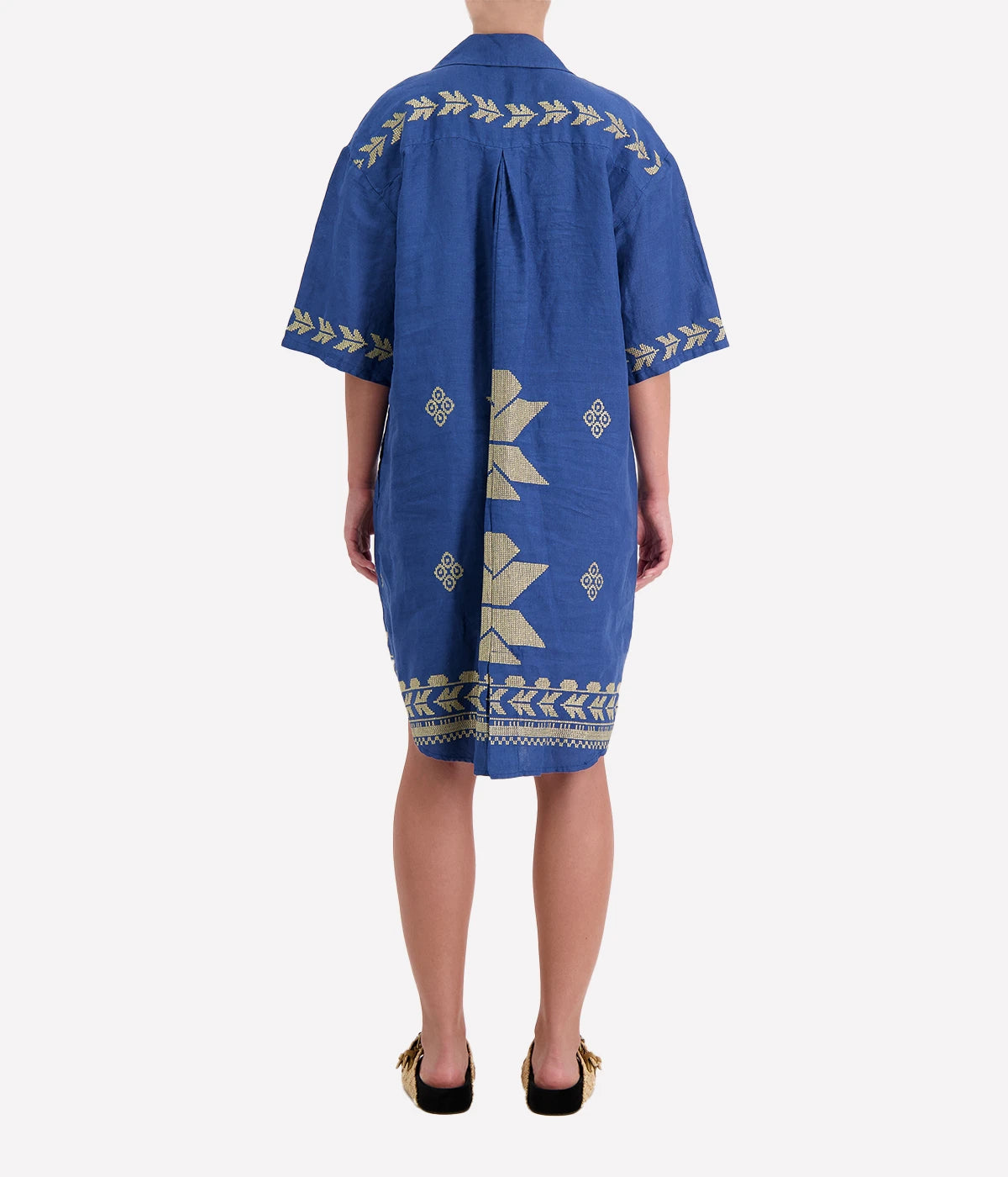 *FINAL SALE* Aeolis Dress in Indigo Gold