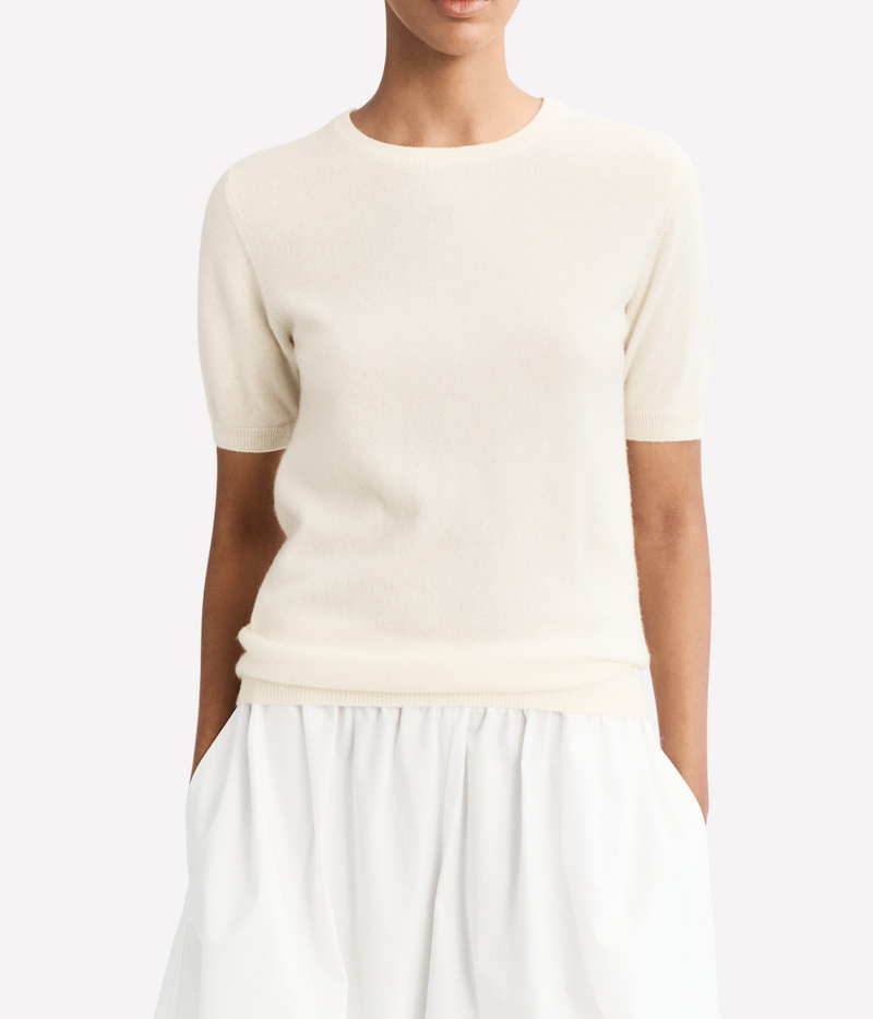 Short Sleeve Crewneck In Feather White