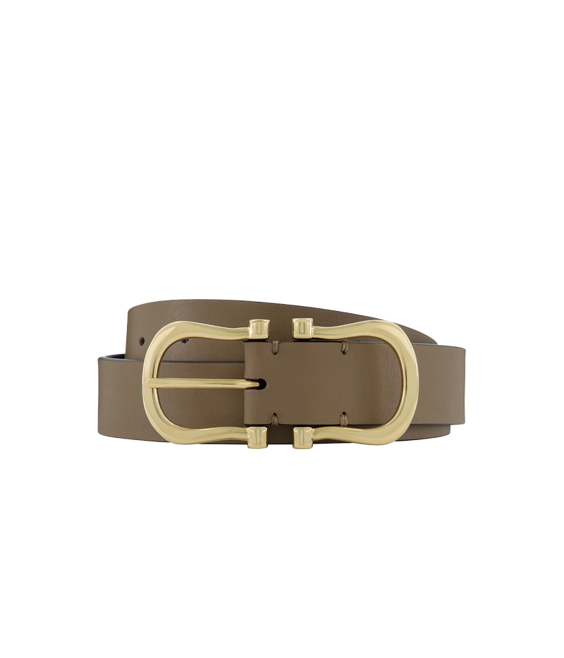 Baby Gold Nicky X Belt in Mushroom